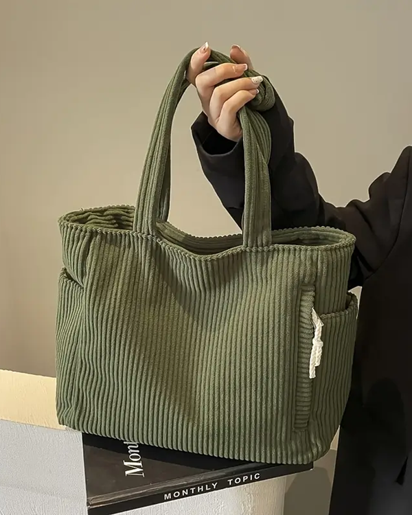 Tilda – Sac cabas côtelé avec détail cordon